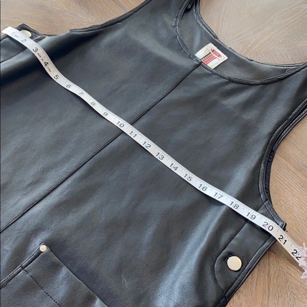 iLANA leather look black overall mini dress - Picture 14 of 14